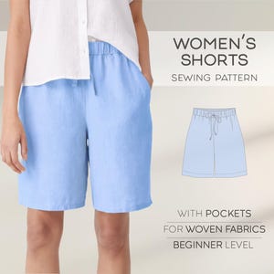 Women Shorts Sewing Pattern, Cotton Shorts Beginner Pattern, Pajama Shorts Pattern, Summer Shorts With Pockets Pattern, Pants Pattern