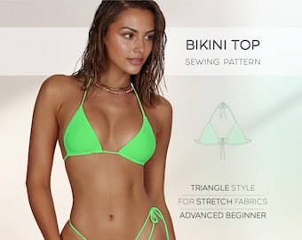 Bikini Sewing Pattern, Triangle Bikini Top Pattern, Bathing Suit Pattern, Swimwear Pattern, Plus Size Bikini Pattern, PDF Bikini Patterns