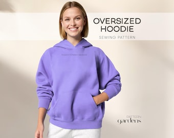 Hoodie Pattern: Oversized Hoodie Sewing Pattern For Women (PDF Pattern)