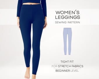 Simple Leggings Pattern, Women Leggings Sewing Pattern, Pants Beginner Pattern, Plus Size Pattern, Easy Leggings, PDF Sewing Patterns