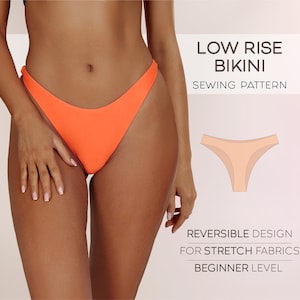 Bikini Sewing Pattern, Seamless Bikini Bottom Pattern, Reversible Swimsuit Pattern, Plus Size Bikini Pattern, PDF Digital Patterns
