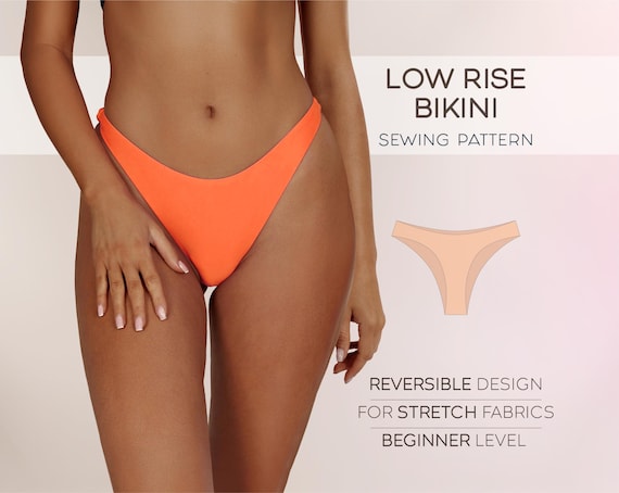 Bikini Sewing Pattern, Seamless Bikini Bottom Pattern, Reversible Swimsuit Pattern, Plus Size Bikini Pattern, PDF Digital Patterns