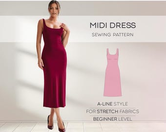 slim fit dress slacks Matilda Shirt Dress Sewing Pattern main image 1