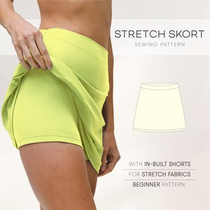 Skort Pattern, Skirt With Shorts Sewing Pattern, Gym Skirt Pattern, Fitness Skirt Pattern, Athletic Skirt, Stretch Skirt PDF Sewing Patterns