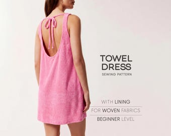Towel Dress Sewing Pattern For Women Open Back Jumper Dress Pattern
