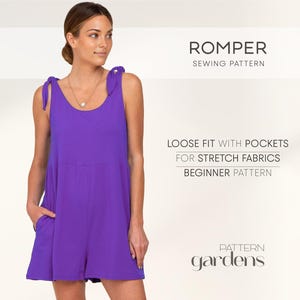 Romper Sewing Pattern For Women, Jumpsuit Pattern, Loose Fit Romper Beginner Pattern, Overall Pattern, Dungaree Pattern, PDF Sewing Patterns