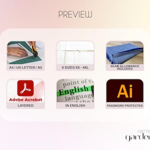 Patrón de traje de baño, patrón de costura de bikini para principiantes, patrón de traje de baño, patrón de costura de bikini para mujer de talla grande, patrones de costura digitales en PDF imagen 11