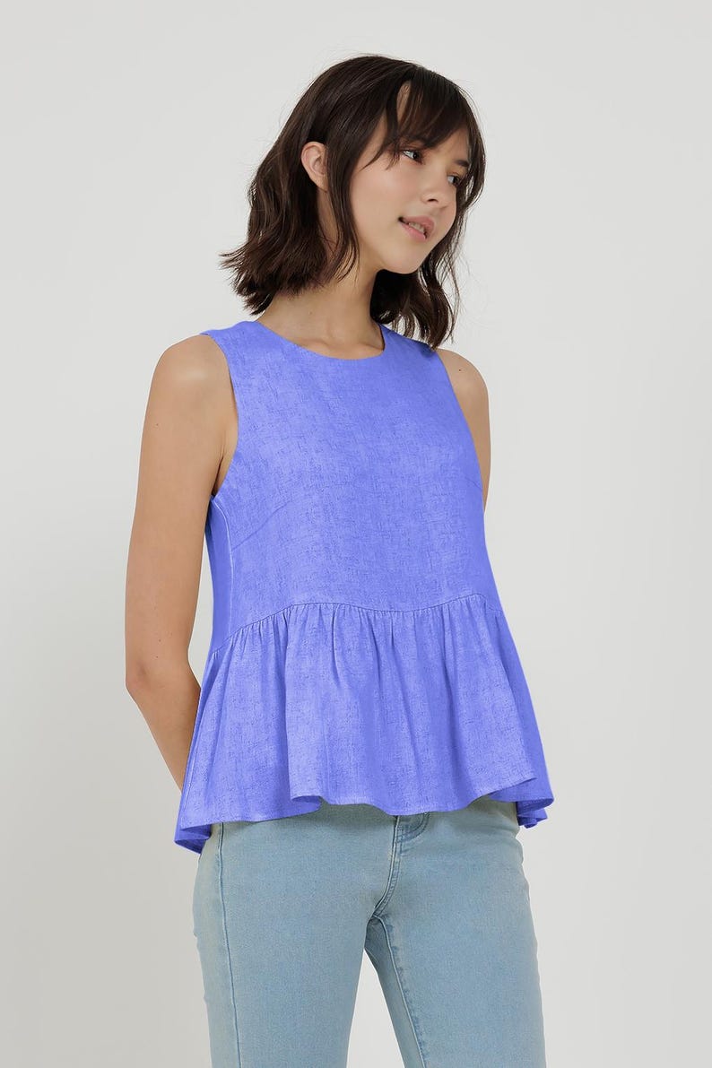 PDF Sewing patterns for women, plus size top pattern, linen blouse pattern, beginner friendly patterns, summer shirt pattern, cotton shirt pattern, sleeveless top pattern, cotton top pattern, cute top pattern, relaxed top pattern, linen top pattern
