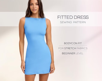 Mini Dress Sewing Pattern, Bodycon Dress Pattern, Tight Dress Pattern, Plus Size Dress Pattern, Tank Dress Pattern, Fitted Dress Pattern