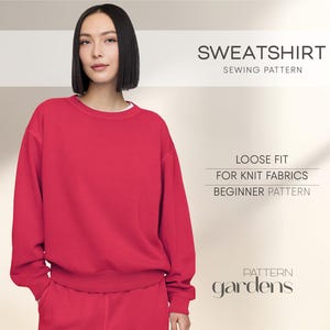 Sweatshirt Sewing Pattern For Women, Loose Fit Sweatshirt Pattern, Sweater PDF Pattern, Pullover Sewing Tutorial, Easy Plus Size Patterns