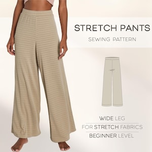Wide Leg Pants Sewing Pattern, Cozy Pants Pattern, Yoga Pants Pattern, Plus Size Pants Pattern, Lounge Pants Pattern PDF Sewing Patterns