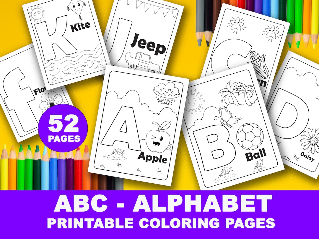 ABC Alphabet Coloring-pages Kids Toddlers Preschoolers Printable ...