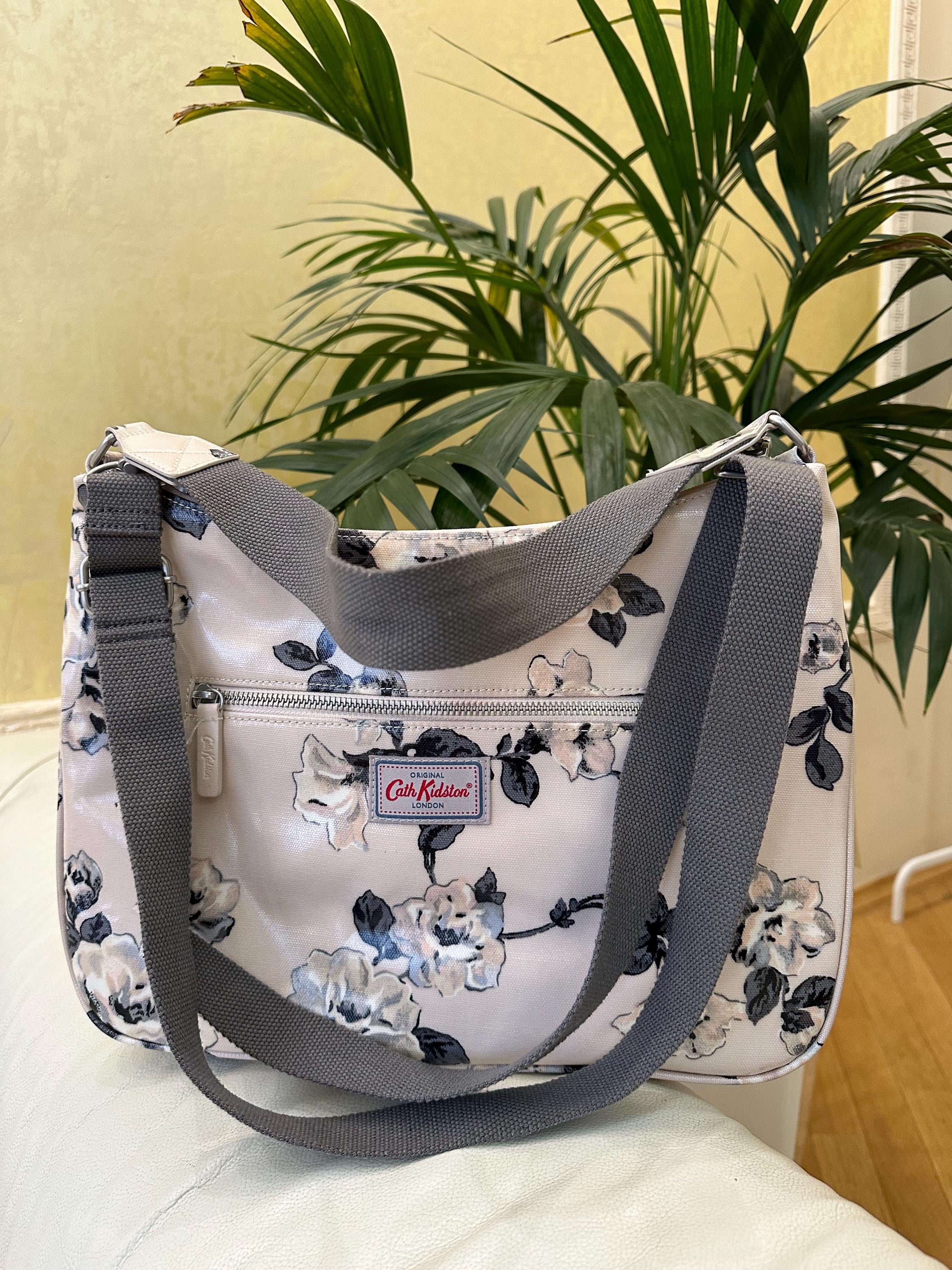 Cath Kidston Style Floral Bag Purse in Soft Grey Classic