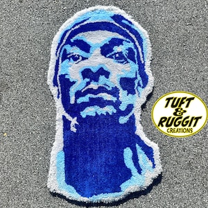 Snoop-Inspired Blue Rug – Handcrafted One-of-a-Kind Decor