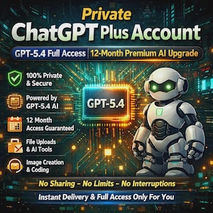 Cuenta ChatGPT Plus de 12 meses / IA GPT-5.4, acceso mundial (entrega digital)