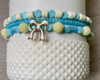 Tumbler Bracelet Stack: Blue Bead Stanley Accessories, Charm Topper