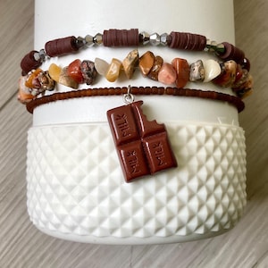 Schokolade ist immer eine gute Idee!/ Armband für Becher/ Stanley Boot Topper/ Gestapeltes Armband/ Stanley Zubehör