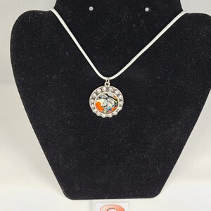 Paint pouring art necklace