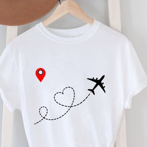 Travel Shirt, Travel Lover Gift, Heart Plane T-Shirt, Heart Vacation Shirt, Love Travel Shirt, Road Trip Shirt,Travel Agent Shirt,