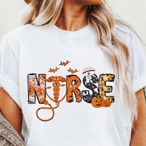 Halloween Nurse Shirt, Nurse Halloween Tee, Nurse Fall Shirt, Halloween Gift For Nurse, Nurse Halloween, Nursing Tee, Spooky Nurse Shirt