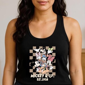 Disney Tank Top Disney Mickey & Co Est. 1928 Jersey Tank Top Disneyland Disneyworld Mickey And Friends Matching Disney Family Trip Tank Tops