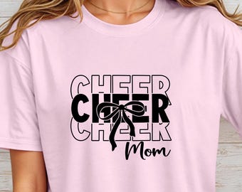 Ribbon Cheer Mom T-shirt, Cheer Mom Gift, Mothers Day Gift Shirt, Grandma Shirt, Gift For Cheer Mom, Mama T-shirt, T-shirt For New Mum To Be