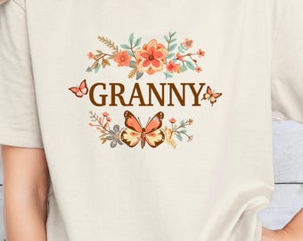 Flower Granny Tshirt, Mothers Day Gift Tshirt, Grandmother Shirt, New Grandma Gift Shirt, Mothers Day Gift For Grandma, Granny Birthday Gift