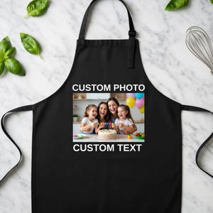 Custom Photo Apron, Picture Chef Gift Apron, Custom Text Apron, Personalized Gift Apron, Adjustable Photo Apron, Cute Apron, Gift