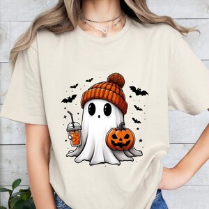 Cute Ghost Shirt, Halloween Ghost Coffee Shirt, Funny Spooky Shirt, Halloween Pumpkin, Halloween Party Shirt, Halloween Tee, Fall Shirt