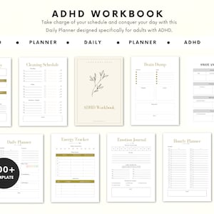 Ultimate ADHD Workbook | Mental Health | Neurodivergent | Personal Development | ADHD Worksheets | ADHD Planner Printable | Adhd Oranization