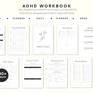 究極の ADHD ワークブック (ADHD 患者が作成) | 印刷可能な ADHD プランナー | デイリー プランナー | 自己啓発 | 印刷可能な ADHD ワークシート