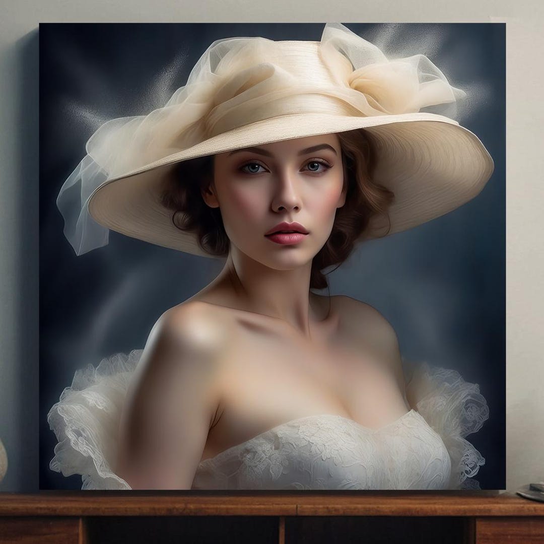Vintage Woman Portrait Canvas: Elegant Fashion Wall Art - Etsy