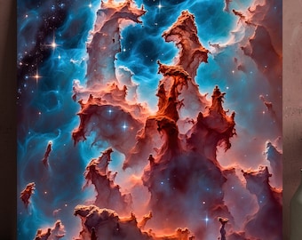 Pillars of Creation Canvas Art: Space Nebula Galaxy Landscape