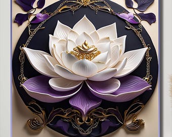 Lotus Flower Canvas Wall Art: Serene Zen Wall Decor, Mandala Canvas, Serene Asian Nature Landscape Home Décor, Zen Lotus Flowers  Canvas