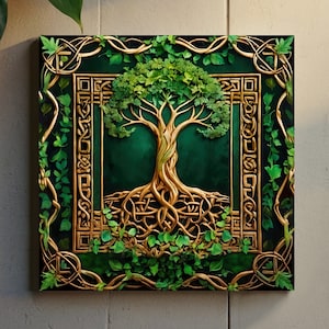 Tree of Life Canvas Wall Art, Yggdrasil Canvas, Mandala Wall Art, Norse Mythology Wall Art, Spiritual Celtic Tree Canvas, Mystical Tree Art
