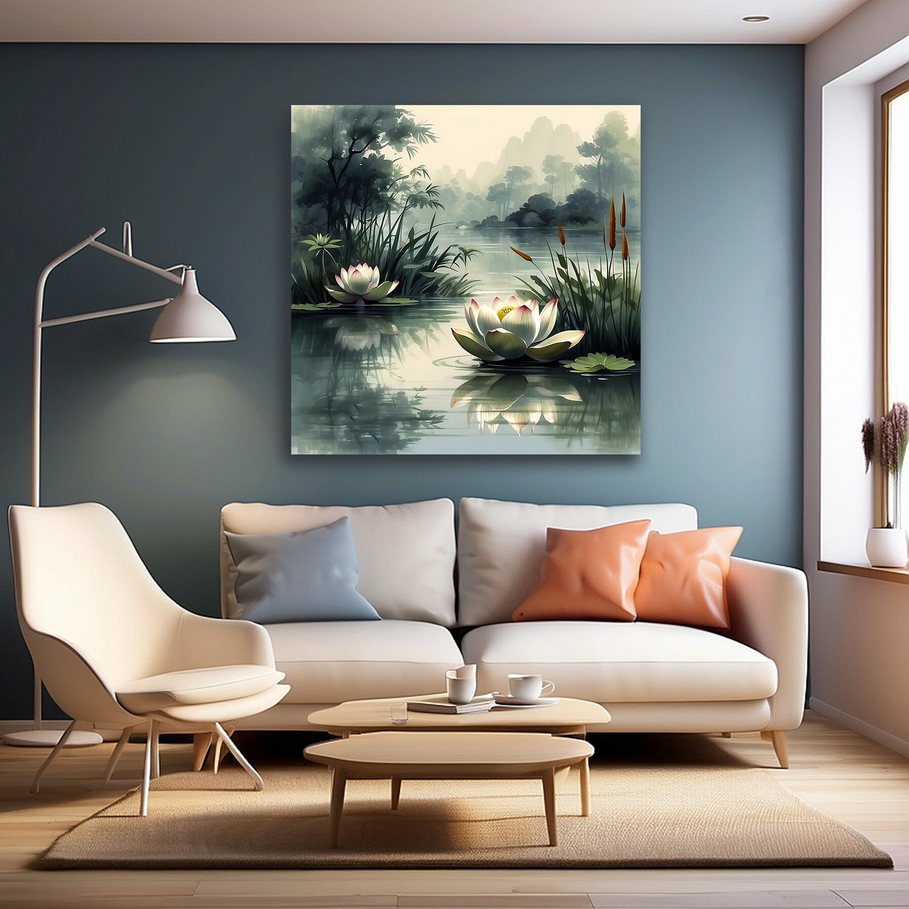 Lotus Flower Canvas Art: Serene Zen Wall Decor - Etsy