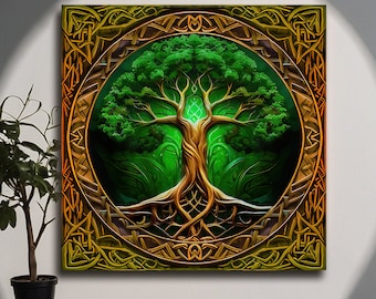 Celtic Tree of Life Canvas Art: Yggdrasil Norse Decor