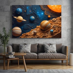 3D Planets Canvas Print: Solar System Space Wall Art - Etsy