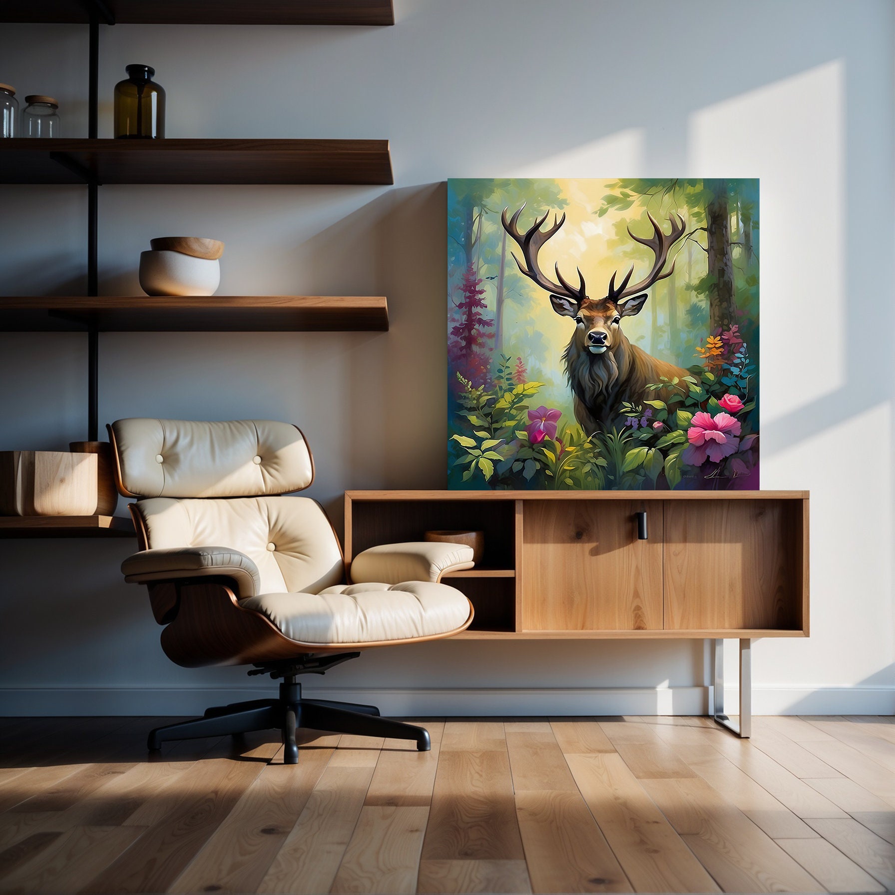 Deer Canvas Wall Art: Majestic Forest Wildlife Home Decor - Etsy