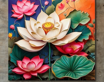 Lotus Flower Canvas Print: Botanical Zen Wall Art
