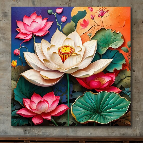 Lotus Flower Canvas Print: Botanical Zen Wall Art UK