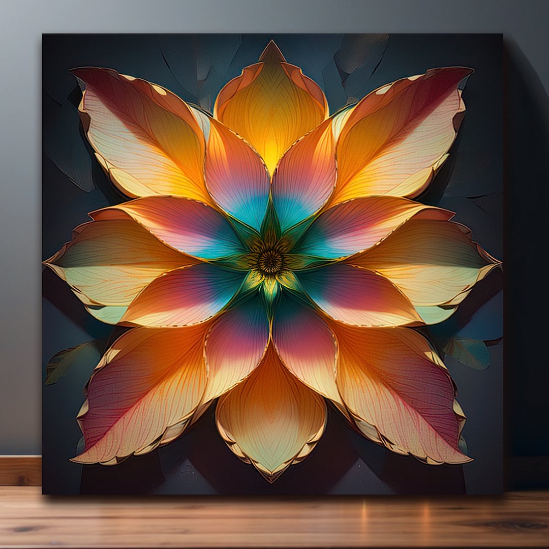 Lotus Flower Canvas Art: Mandala Wall Decor, Zen Print - Etsy