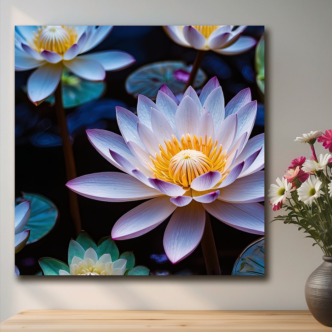 Lotus Flower Canvas Print: Botanical Nature Wall Art - Etsy