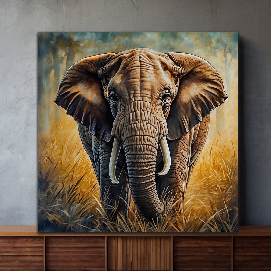 African Elephant Canvas Print: Wildlife Safari Wall Art - Etsy