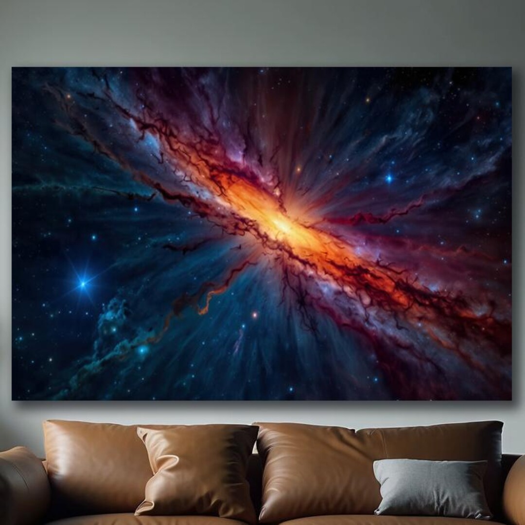 Cosmic Explosion Canvas Wall Art, Nebula Space Wall Art, Galaxy Wall ...