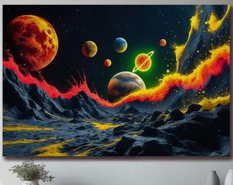 3D Planets Canvas Print: Solar System Space Wall Art - Etsy