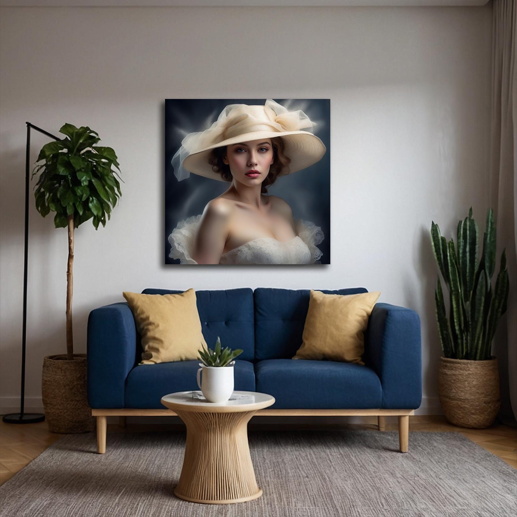 Vintage Woman Portrait Canvas: Elegant Fashion Wall Art - Etsy