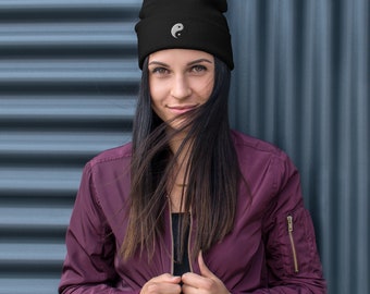 Yin Yang Embroidered Beanie