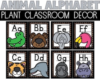 Alfabeto del aula / Carteles del alfabeto animal / Decoración del aula / Descarga digital