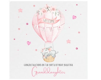 Personalizzato Nuovo Bambino Nuova Figlia Nuova Nipote Congratulazioni 2024 2025 Gravidanza Nuova Famiglia Baby Shower Bump Card Rosa